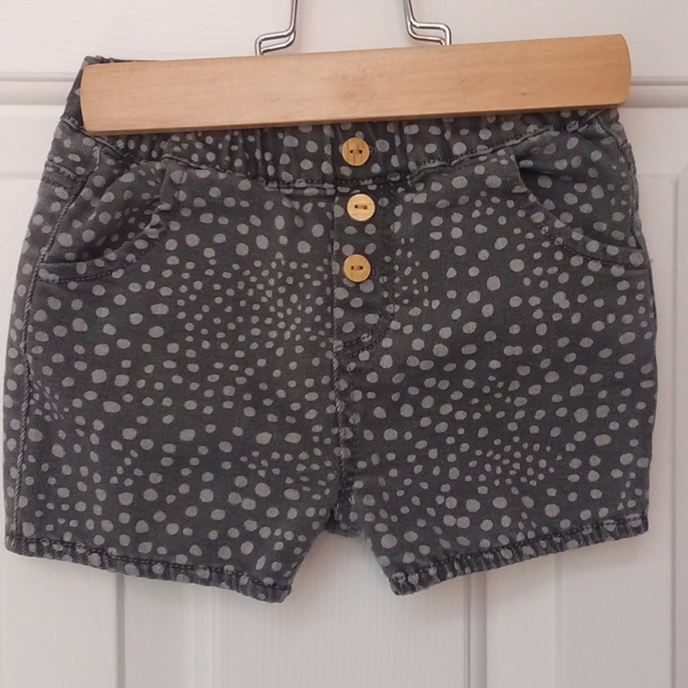 Polka dot jean shorts